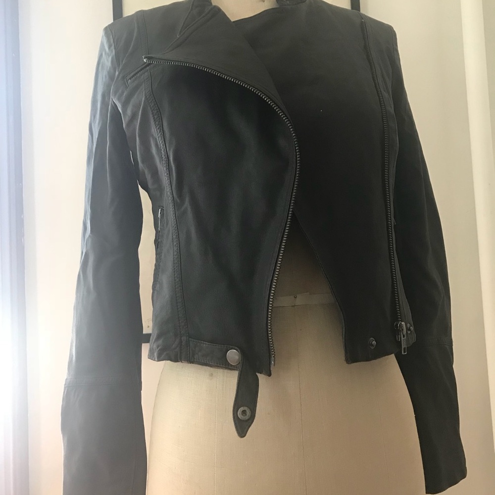 Leather moto jacket